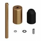 Cilindrische metalen E27 fittinghouder kit met 15 cm. trekontlaster