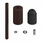 Cilindrische metalen E27 fittinghouder kit met 15 cm. trekontlaster