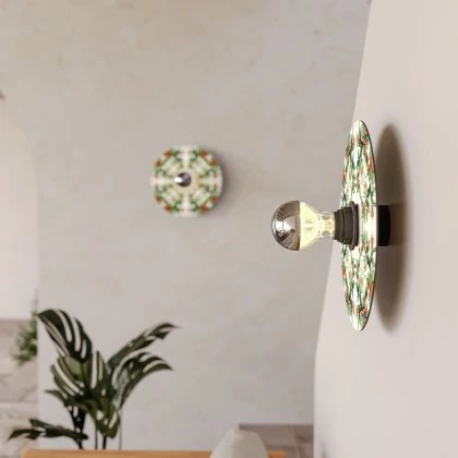 Wand- of plafondlamp met majolica lampenkap - IP44 Waterdicht