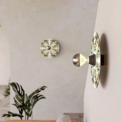 Wand- of plafondlamp met majolica lampenkap - IP44 Waterdicht