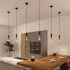 Hanglamp compleet met strijkijzersnoer en dubbele Tub-E14 lampenkap
