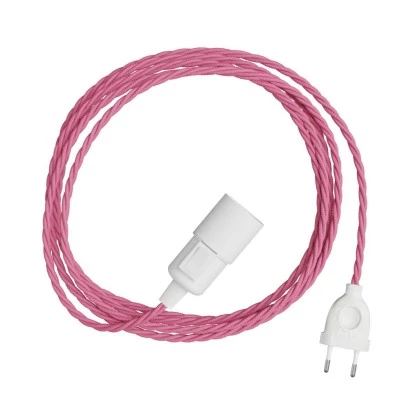 Snake Twisted Plug-in lamp met gekleurde gedraaide textiel kabel - TM08