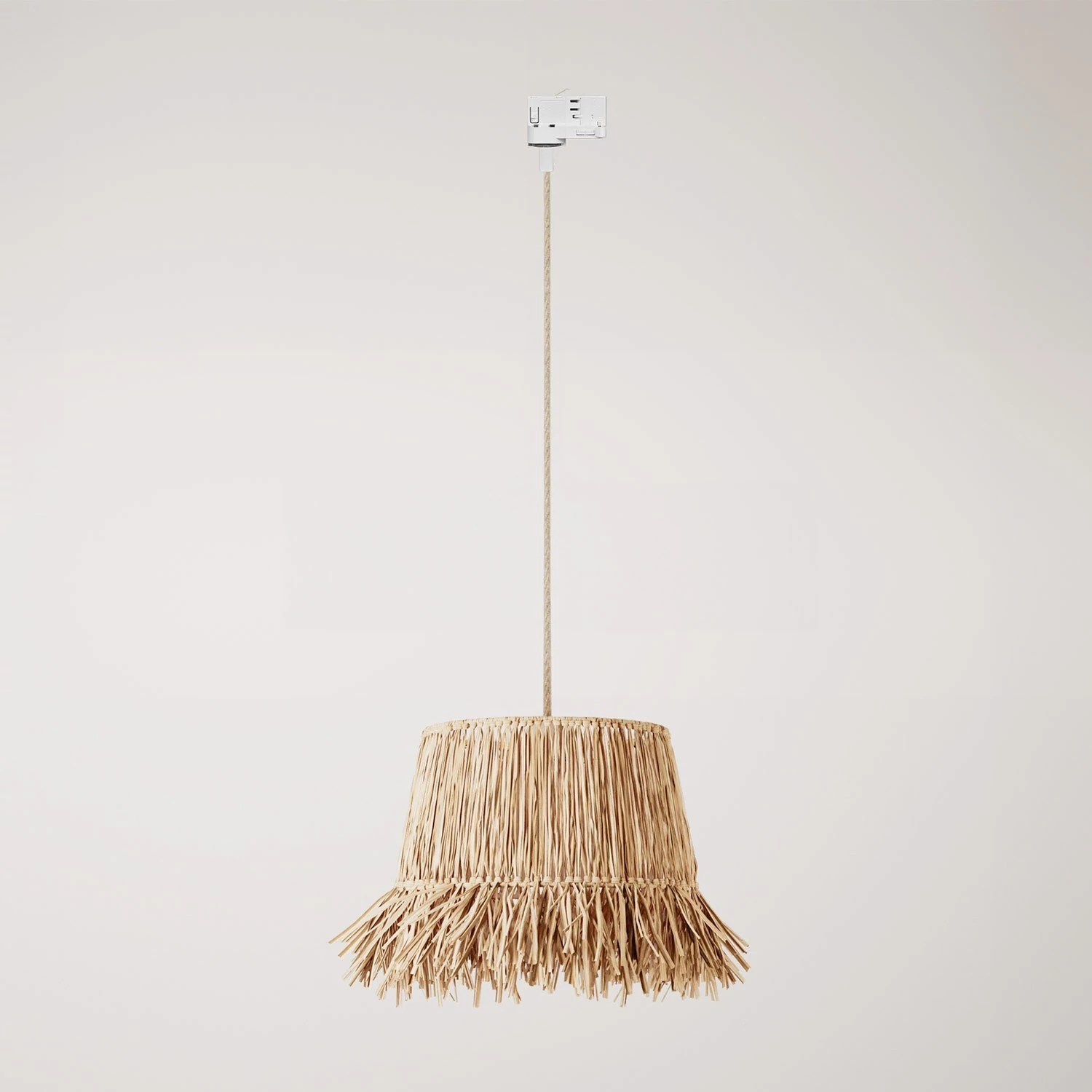 Track lamp met Honolulu raffia lampenkap