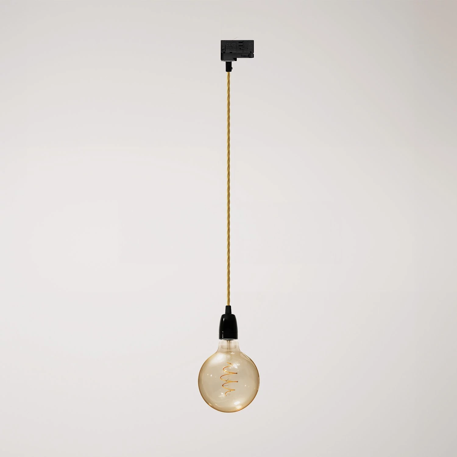 Vintage track hanglamp met porseleinen afwerking