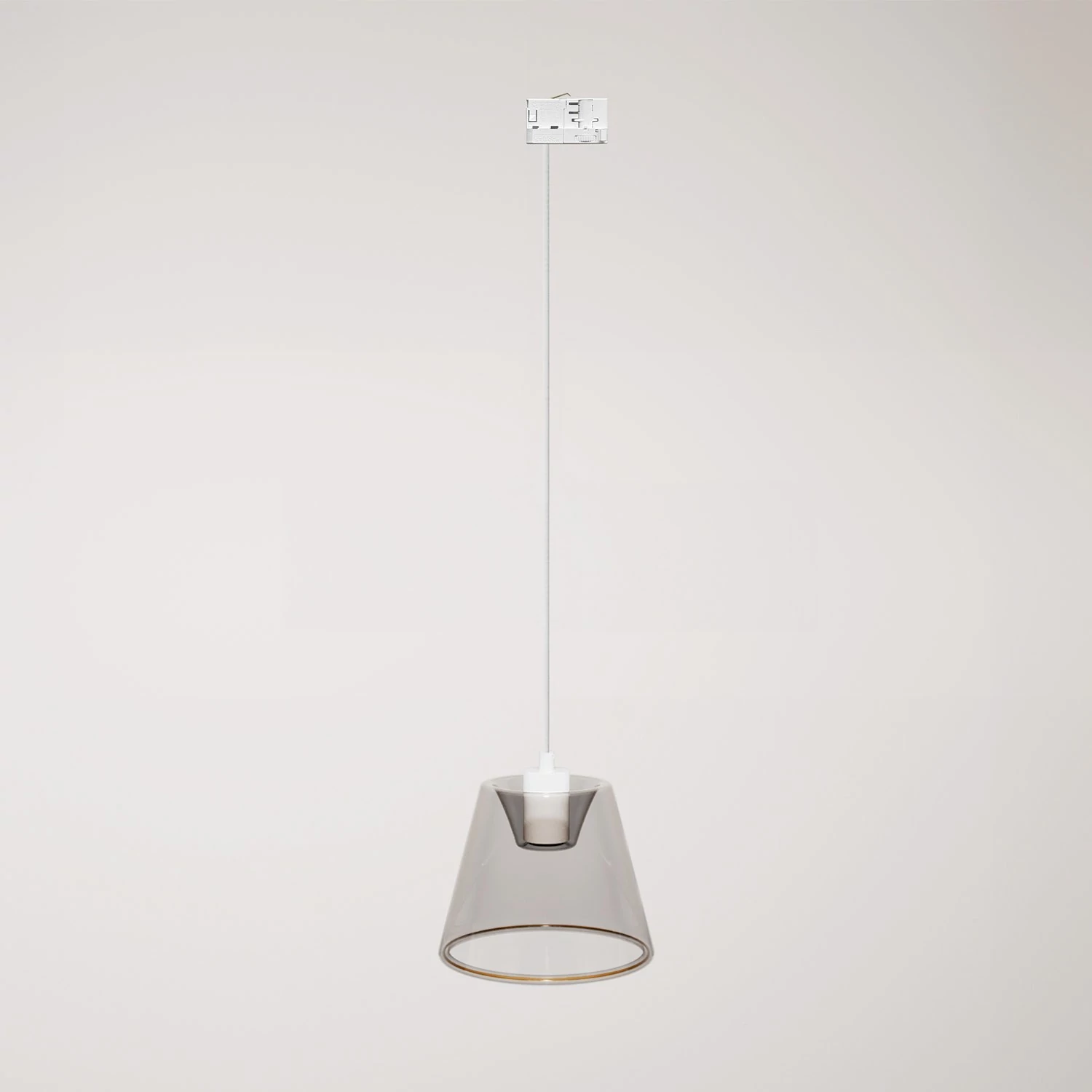 Hanglamp voor rails met smoky kegelvormige Ghost lamp