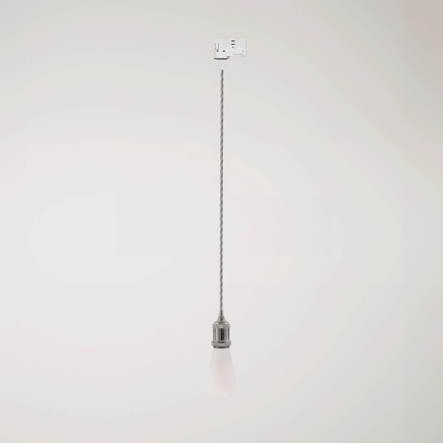 Vintage track hanglamp met gevlochten kabel