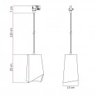 Prisma betonnen track hanglamp met lampenkap