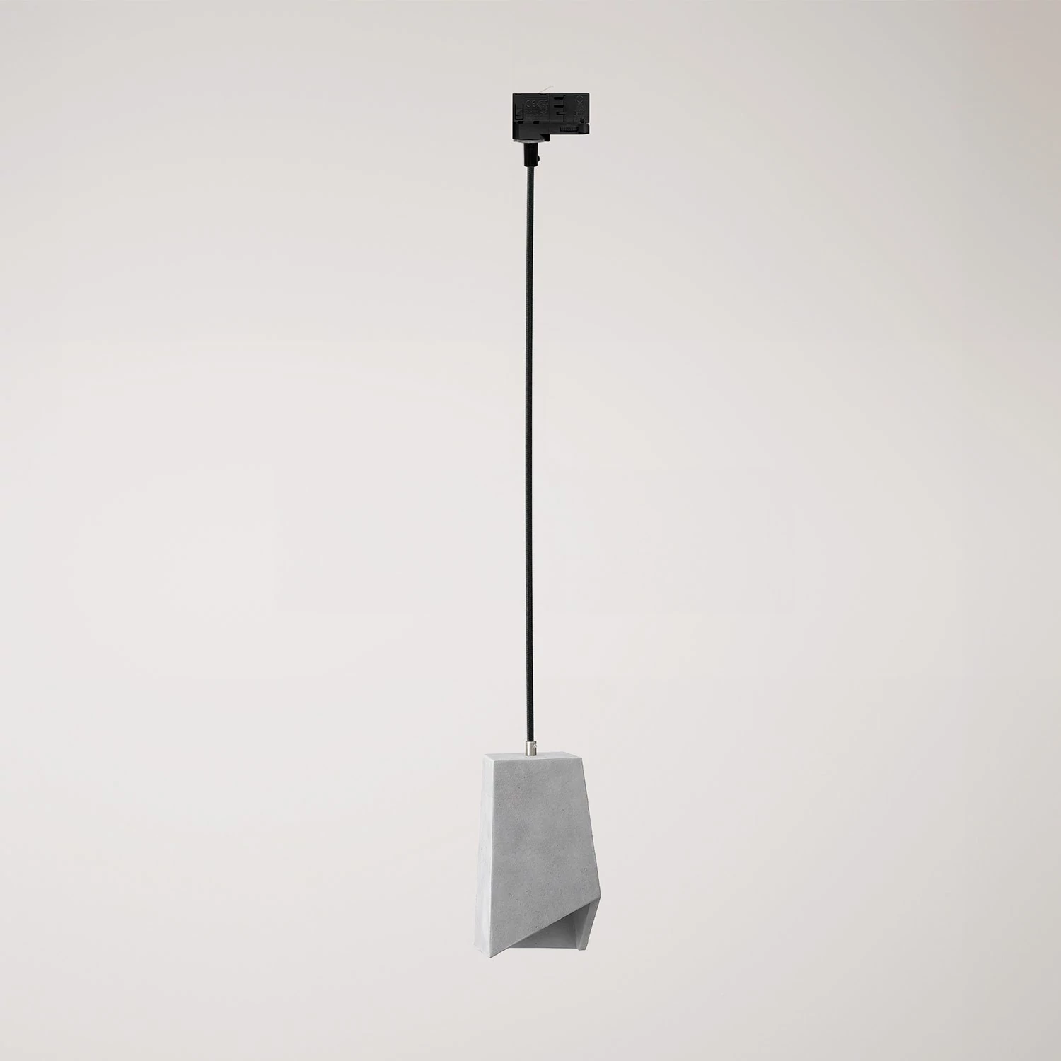Prisma betonnen track hanglamp met lampenkap