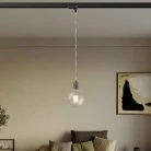 Hanglamp met gekartelde aluminium lamphouder voor rails