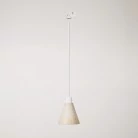 Track hanglamp met conische houten kap