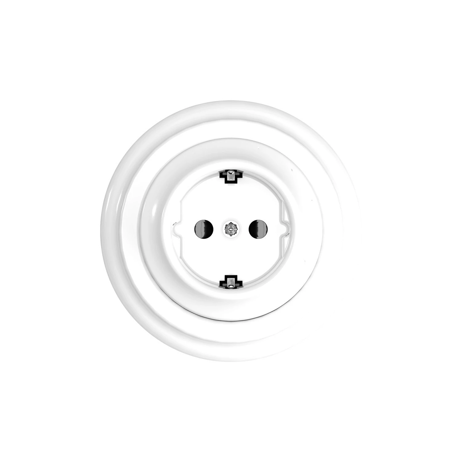 Schuko wandcontactdoos met porseleinen voet
