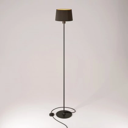 MAG-Y vloerlamp met ronde metalen voet en Athena kap - zwart