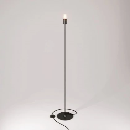 MAG-Y vloerlamp met ronde metalen voet met fitting voor lampenkap - zwart