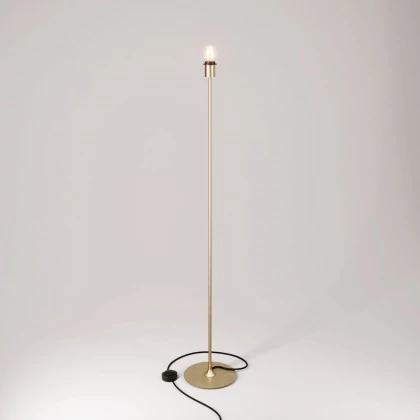 MAG-Y vloerlamp met ronde metalen voet met fitting voor lampenkap - geborsteld brons