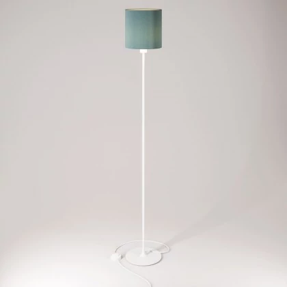 MAG-Y vloerlamp met ronde metalen voet en Cilindro M kap - mat wit