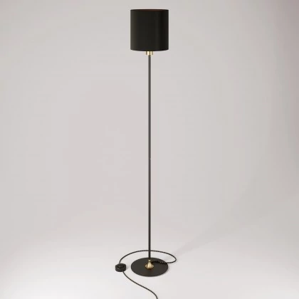 MAG-Y vloerlamp met ronde metalen voet en Cilindro M kap - geborsteld brons