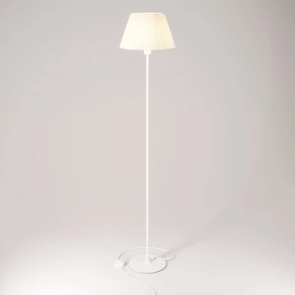 Vloerlamp MAG-Y met ronde metalen voet en kap Impero M - mat wit