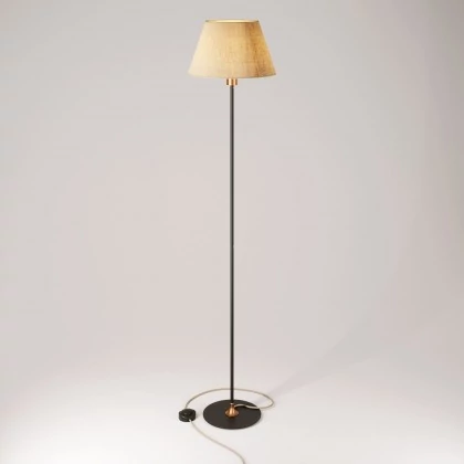 Vloerlamp MAG-Y met ronde metalen voet en kap Impero M - geborsteld brons