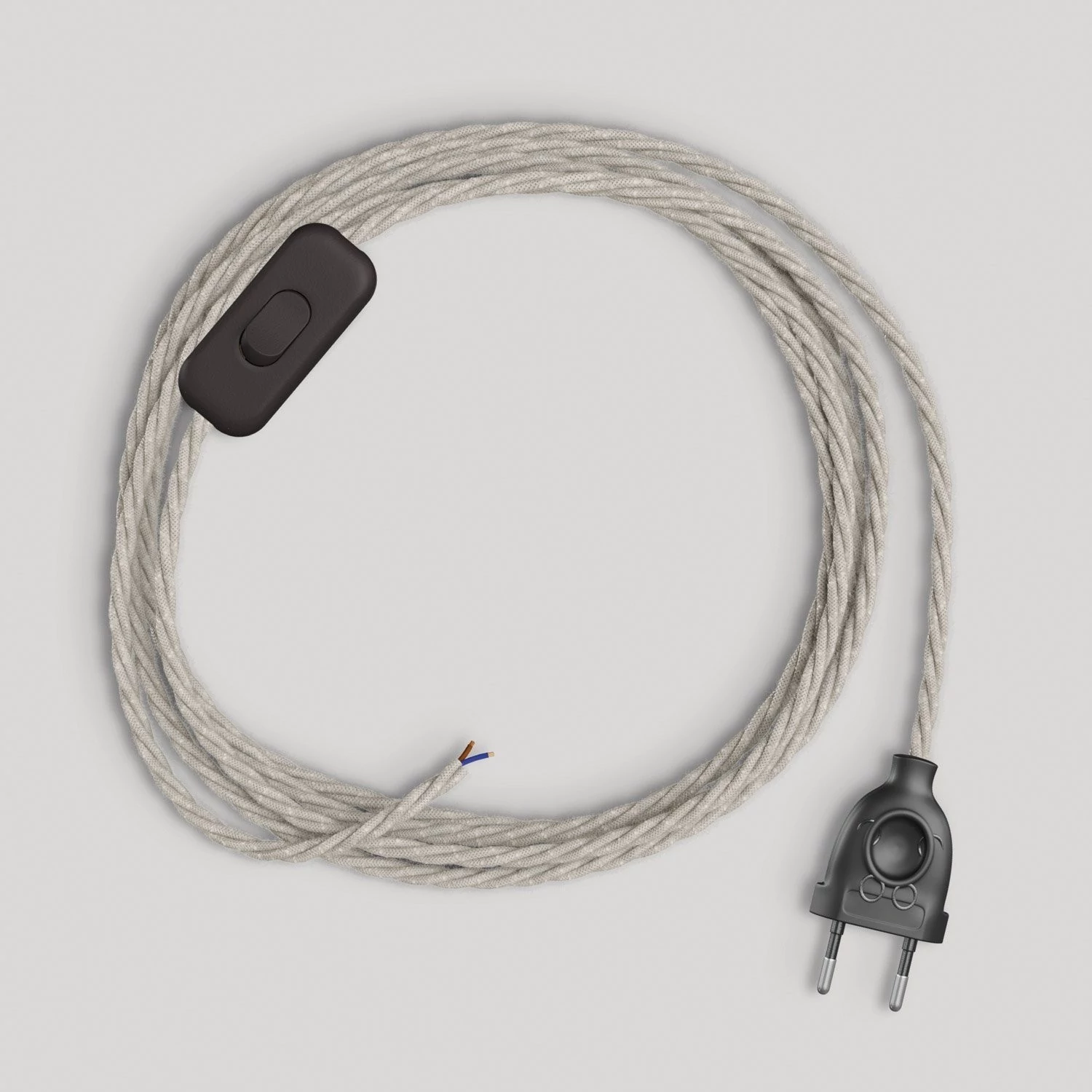 Bedrading voor lamp met witte gevlochten kabel 1,80 m