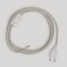Bedrading voor lamp met witte gevlochten kabel 1,80 m
