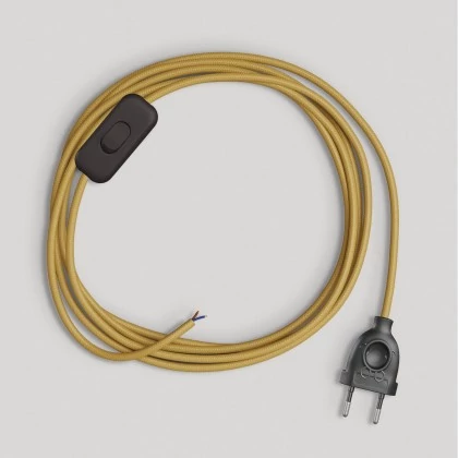 Bedrading voor lamp met heldere mosterdkabel 1,80 m - zwart