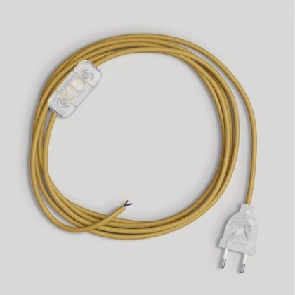 Bedrading voor lamp met heldere mosterdkabel 1,80 m - transparant