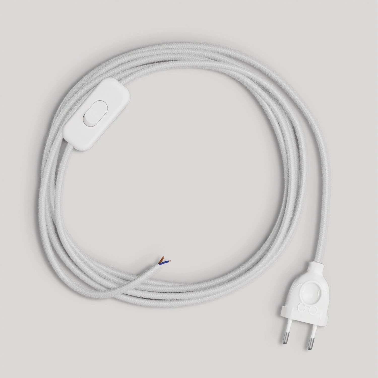 Bedrading voor lamp met witte katoenen kabel 1,80 m