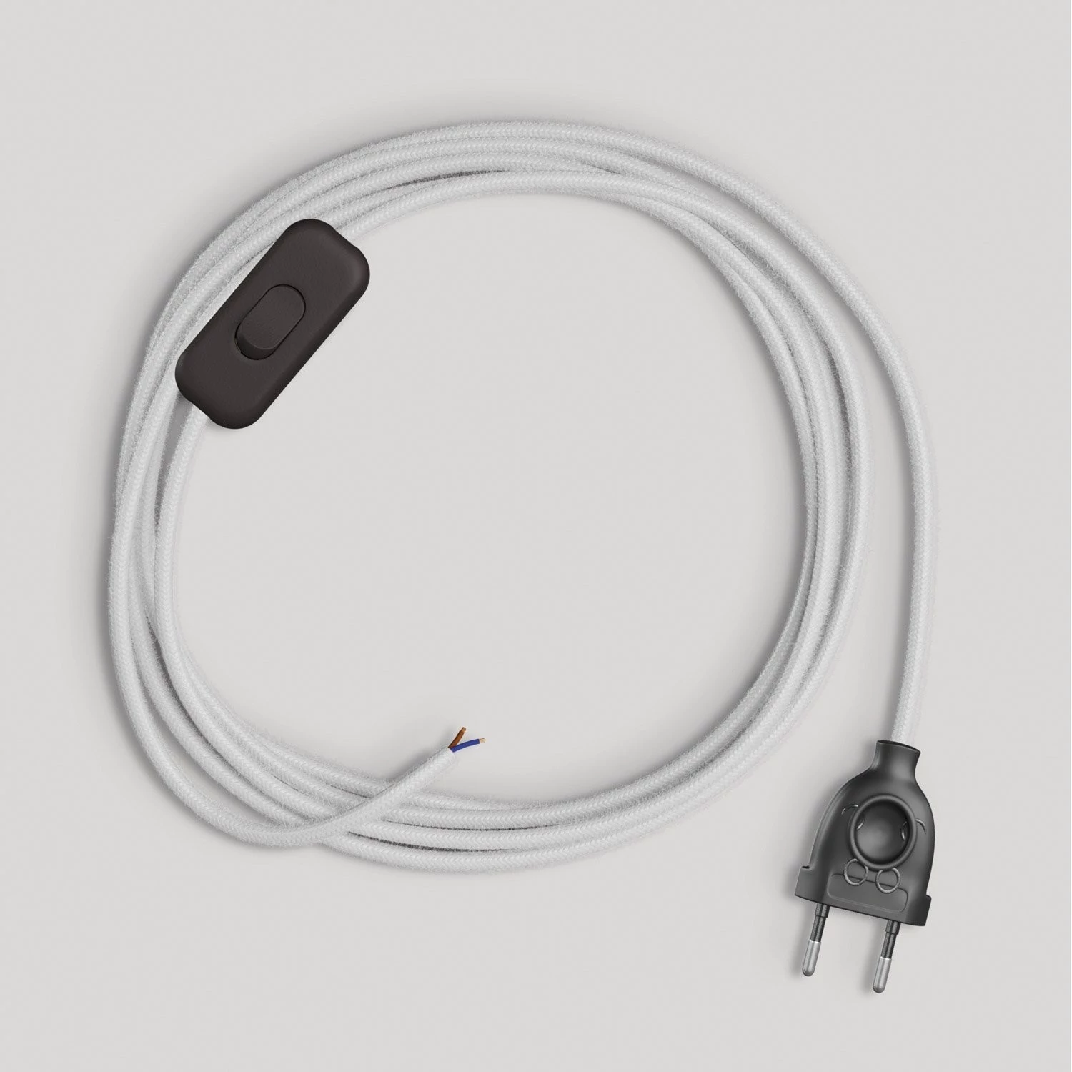 Bedrading voor lamp met witte katoenen kabel 1,80 m
