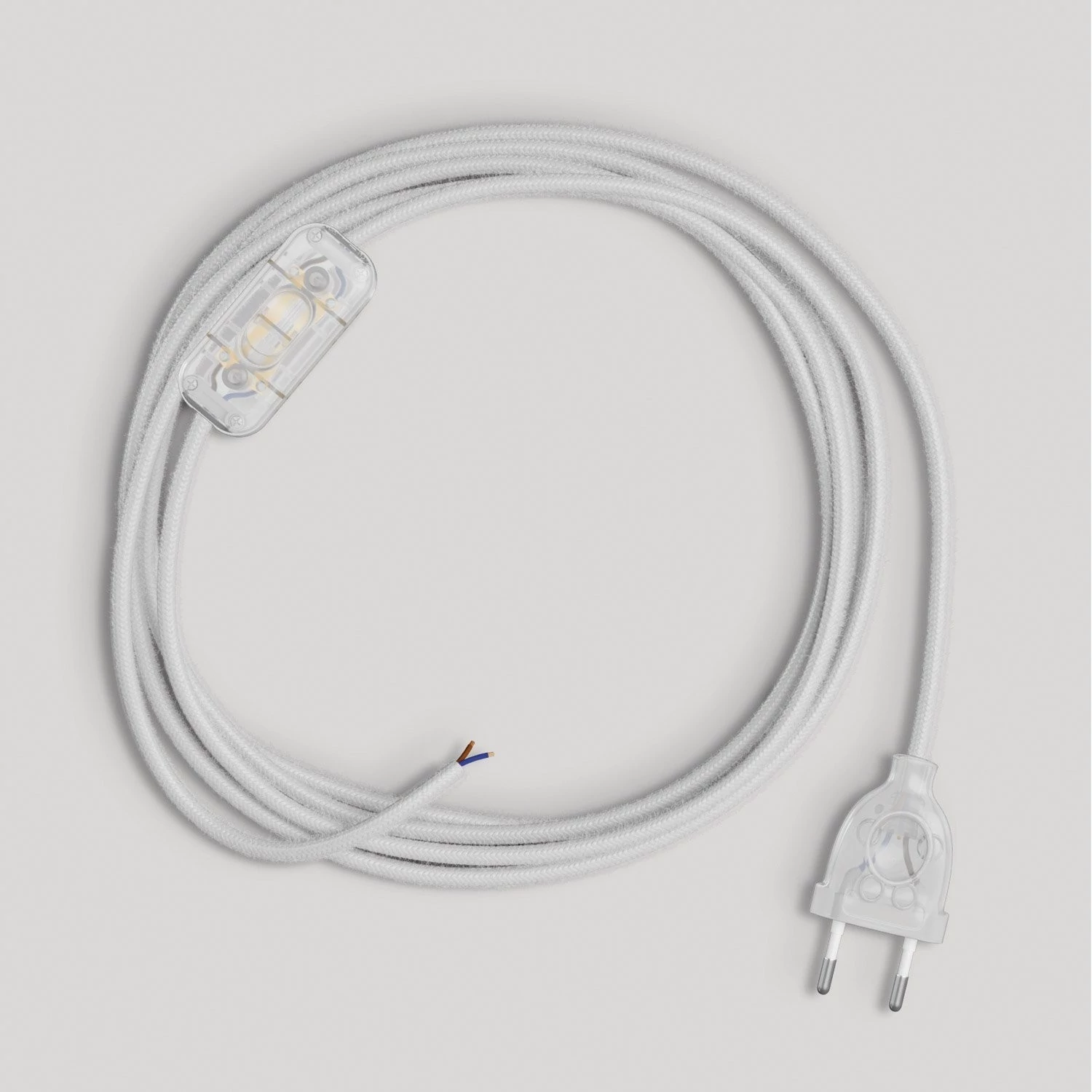 Bedrading voor lamp met witte katoenen kabel 1,80 m