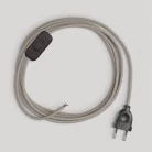 Bedrading voor lamp met duifgrijze katoenen kabel 1,80 m