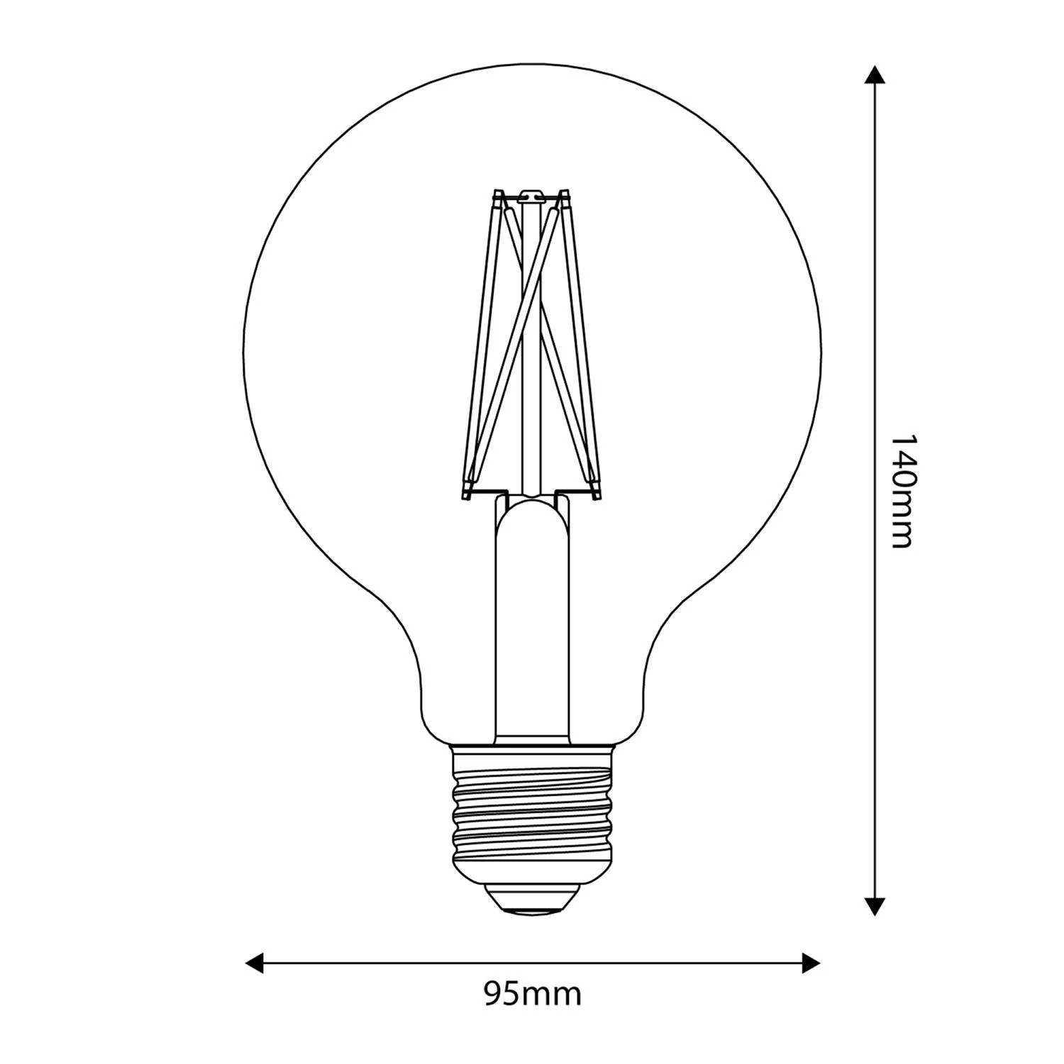 Porselein effect LED-lamp CRI 95 G95 12W 1521Lm E27 2700K Dimbaar - P08