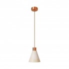 Hanglamp met kegelvormige houten lampenkap