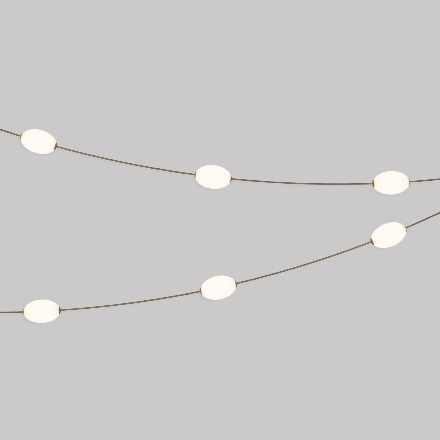 6 lichtpunten buitenlichtketting IP67 - Marina6 - Olijfgroen