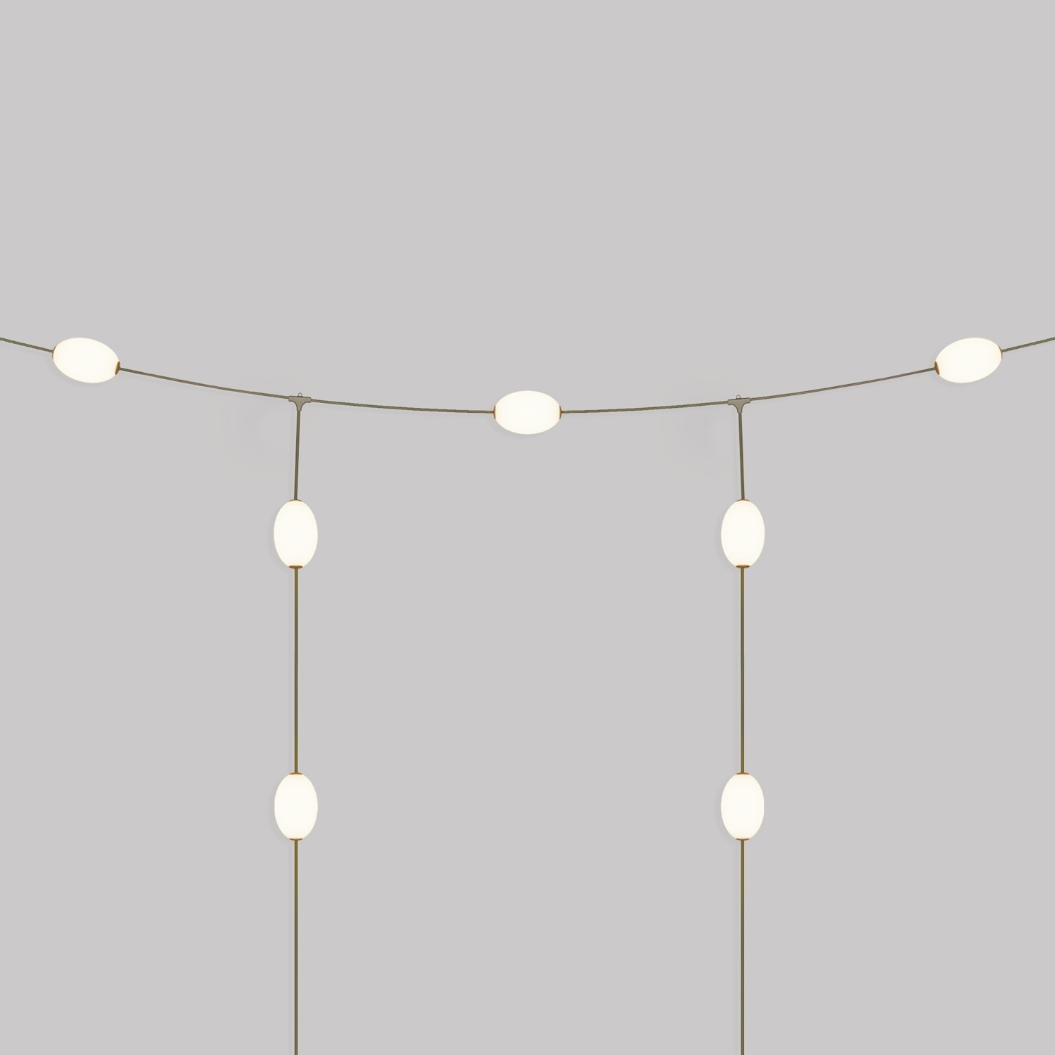 Buiten 7-punts lichtketting IP67 - Marina GRID - Olijfgroen
