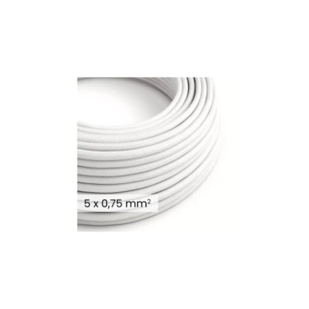 DALI textielelektriciteitskabel 5x0,75 mm² in Optisch Wit - Met stof bedekt snoer voor lampen en systemen RM01