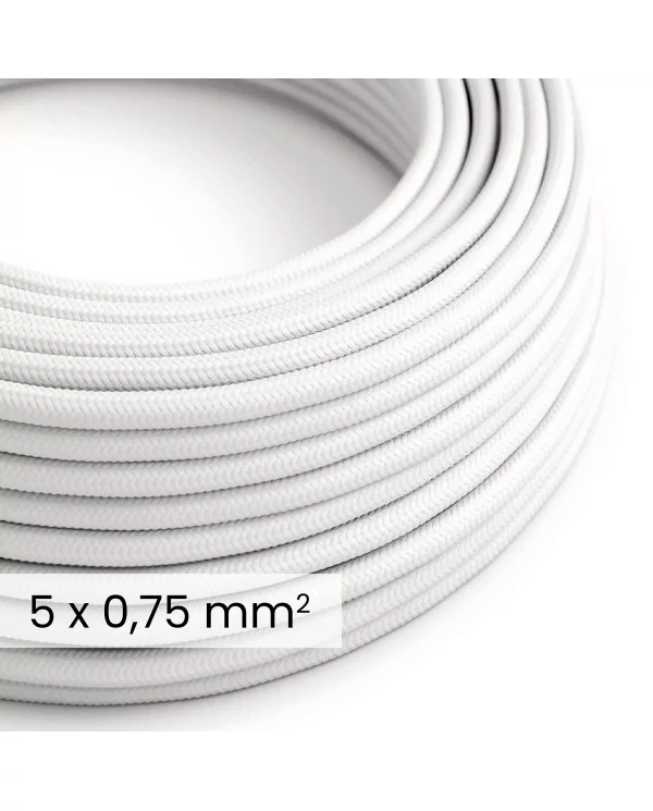 DALI textielelektriciteitskabel 5x0,75 mm² in Optisch Wit - Met stof bedekt snoer voor lampen en systemen RM01