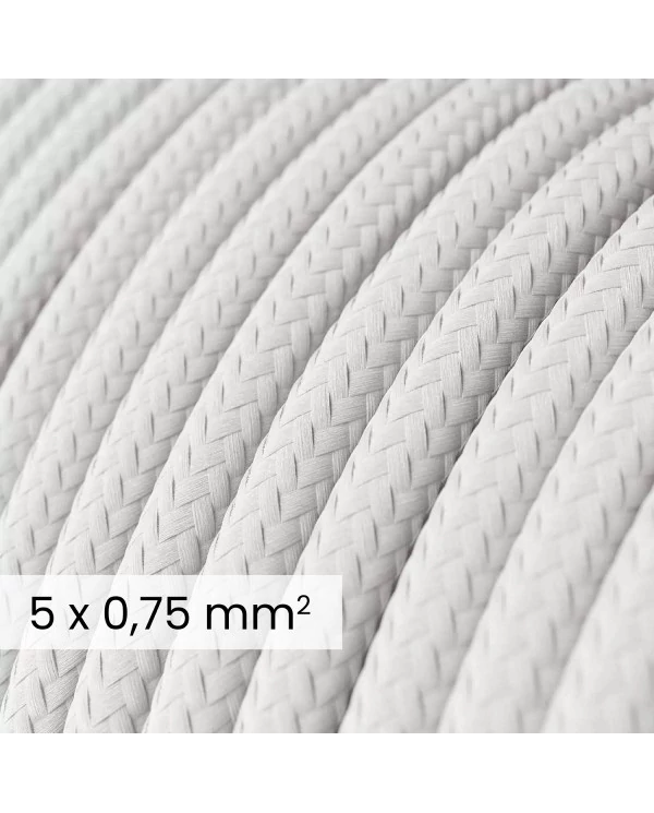 DALI textielelektriciteitskabel 5x0,75 mm² in Optisch Wit - Met stof bedekt snoer voor lampen en systemen RM01