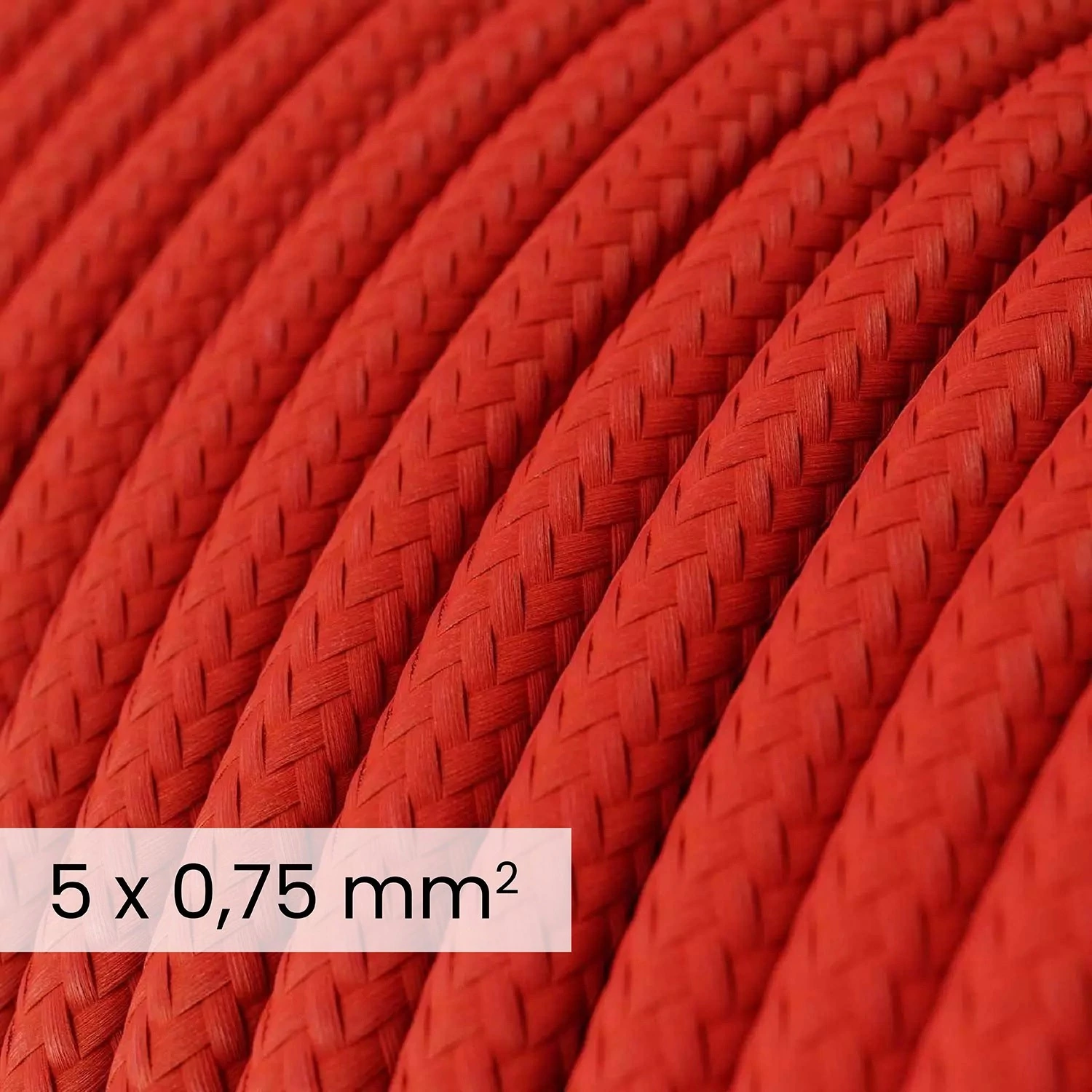 DALI textielelektriciteitskabel 5x0,75 mm² in vuurrood - Flexibel snoer voor verlichting en huisautomatisering RM09