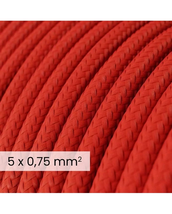 DALI textielelektriciteitskabel 5x0,75 mm² in vuurrood - Flexibel snoer voor verlichting en huisautomatisering RM09