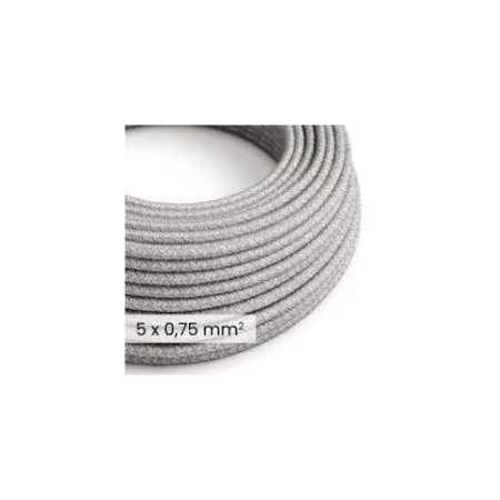 DALI textielelektriciteitskabel 5x0,75 mm² in grijs gemêleerd linnen - decoratieve kabel voor verlichtingsinstallaties RN02