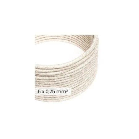 DALI textielelektriciteitskabel 5x0,75 mm² in Natural White Linen - Draad voor designverlichting RN01