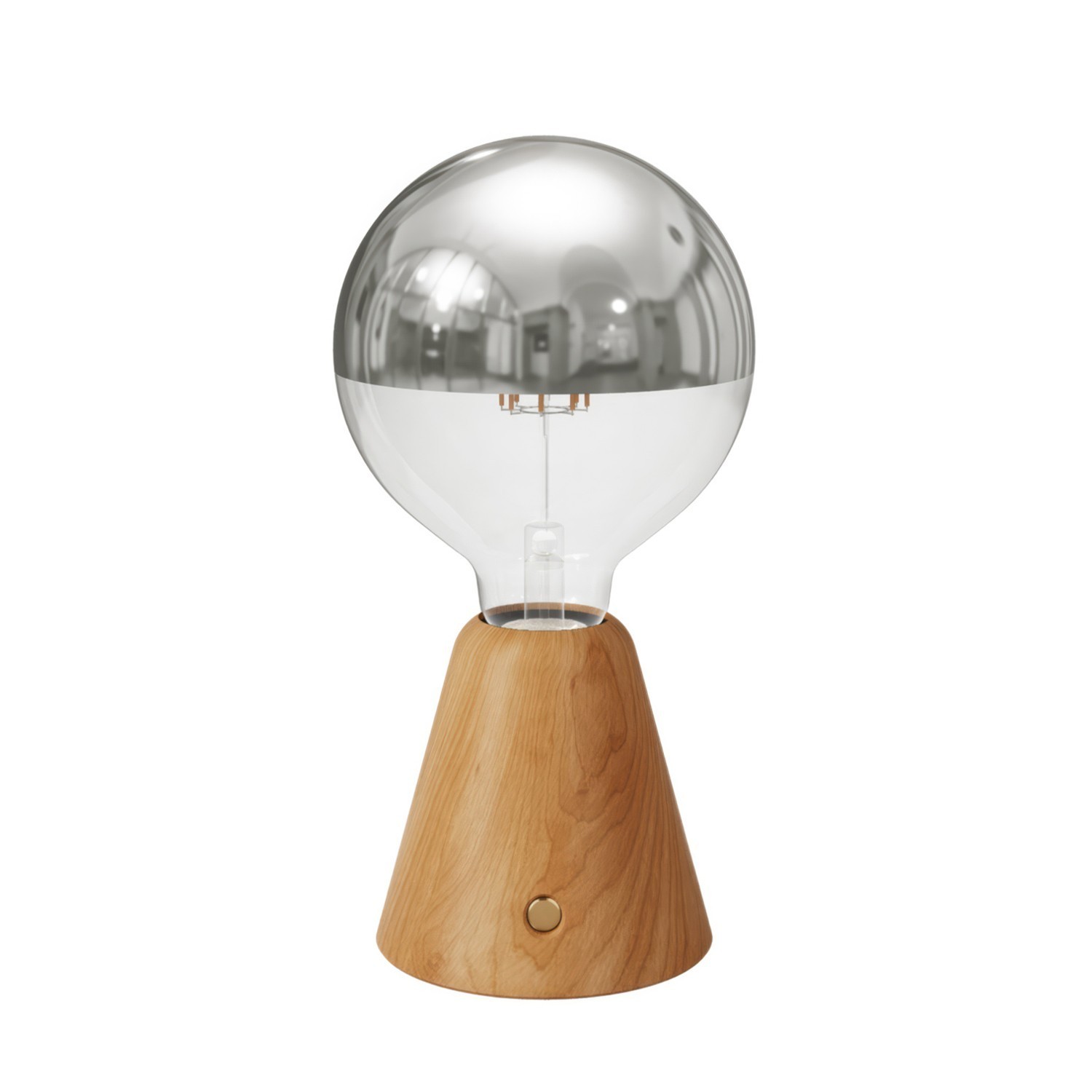 Draagbare en oplaadbare Cabless01 LED-lamp met zilveren Half Sphere lichtbron - geschilderd neutraal