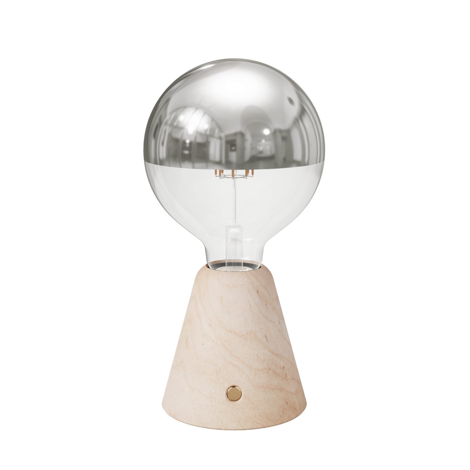 Draagbare en oplaadbare Cabless01 LED-lamp met zilveren Half Sphere lichtbron - neutraal