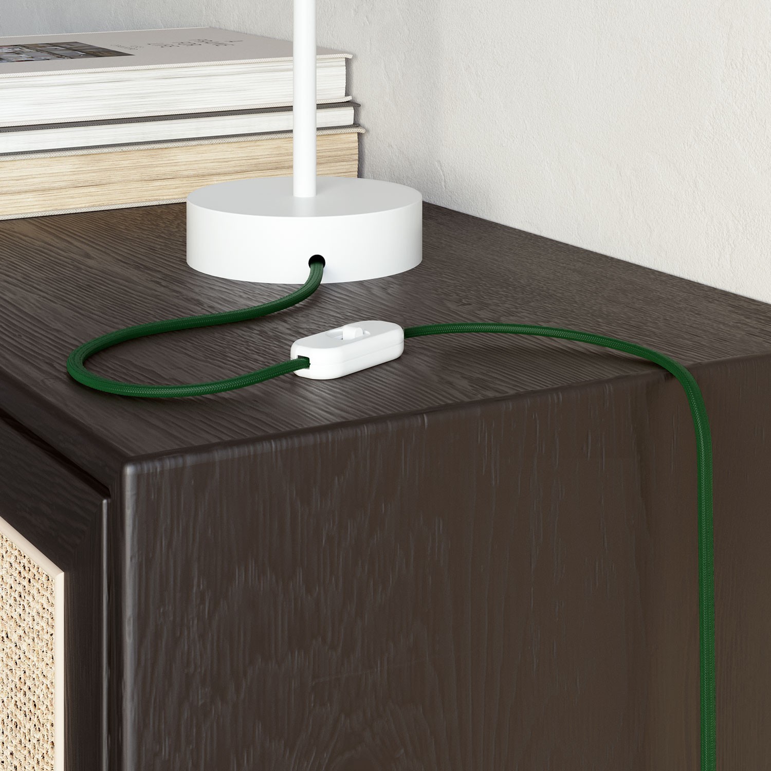 Glanzende bosgroene platte elektrische kabel - PM21
