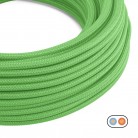 Lime Green glanzende met stof bedekte platte draad - PM18