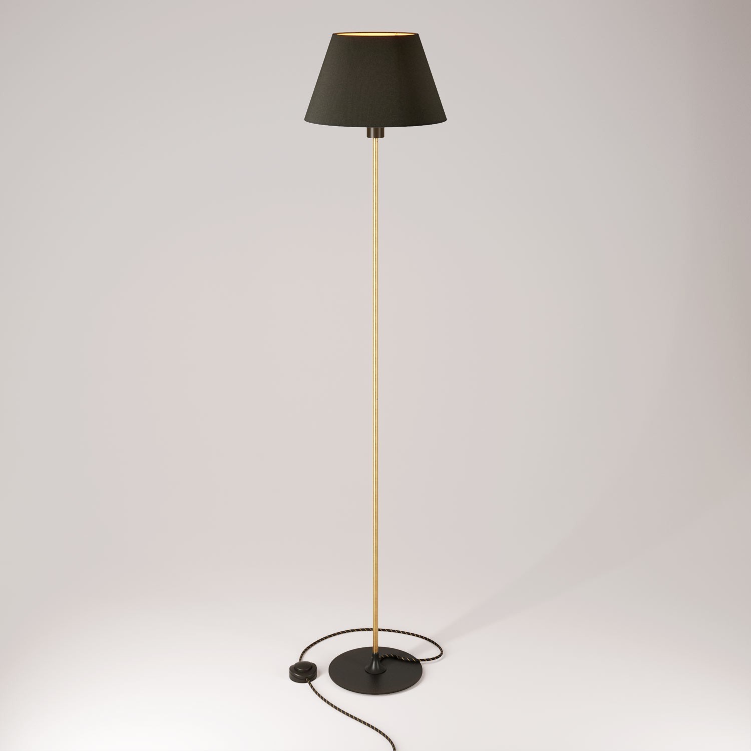 Vloerlamp MAG-Y met ronde metalen voet en kap Impero M - zwart