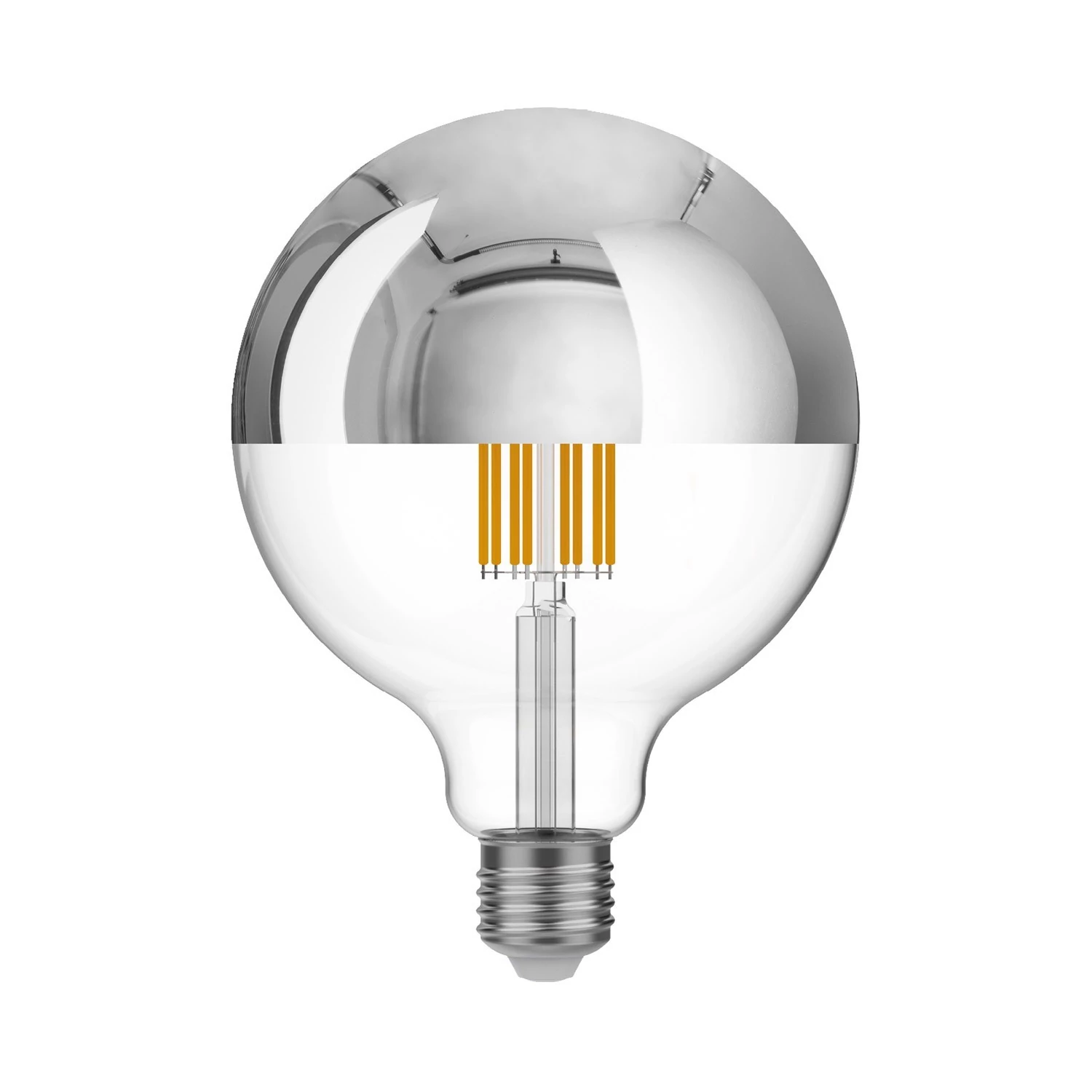 LED Halve Bol Zilver G125 7W 650Lm E27 2700K Dimbaar - A05