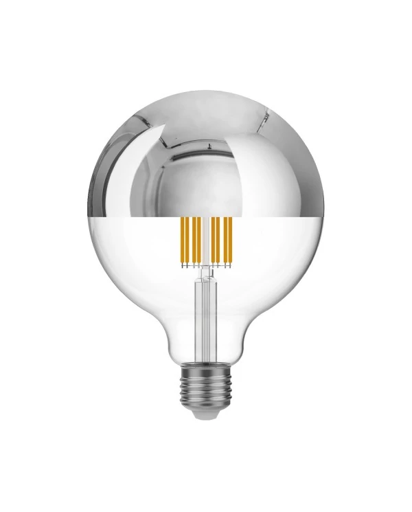 LED Halve Bol Zilver G125 7W 650Lm E27 2700K Dimbaar - A05