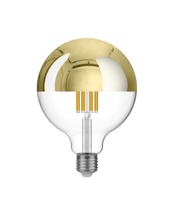 LED Halve Bol Goud G125 7W 650Lm E27 2700K Dimbaar - A15