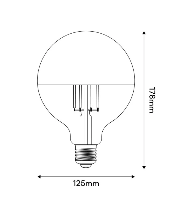 LED Halve Bol Goud G125 7W 650Lm E27 2700K Dimbaar - A15